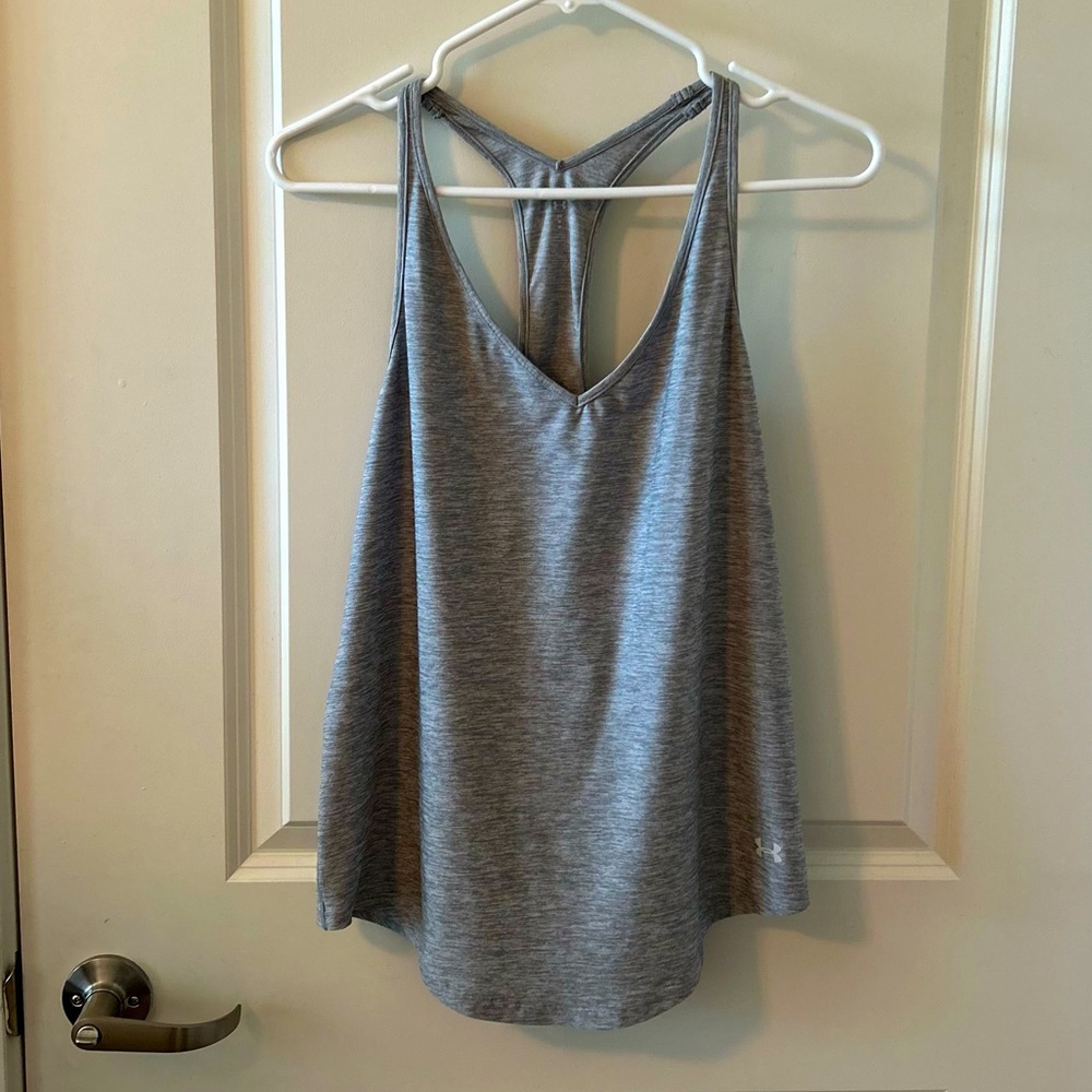 Grey Under Armour V-Neck Workout Tank